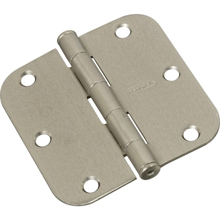 National 3-1/2 In. x 5/8 In. Radius Satin Nickel Door Hinge N830242